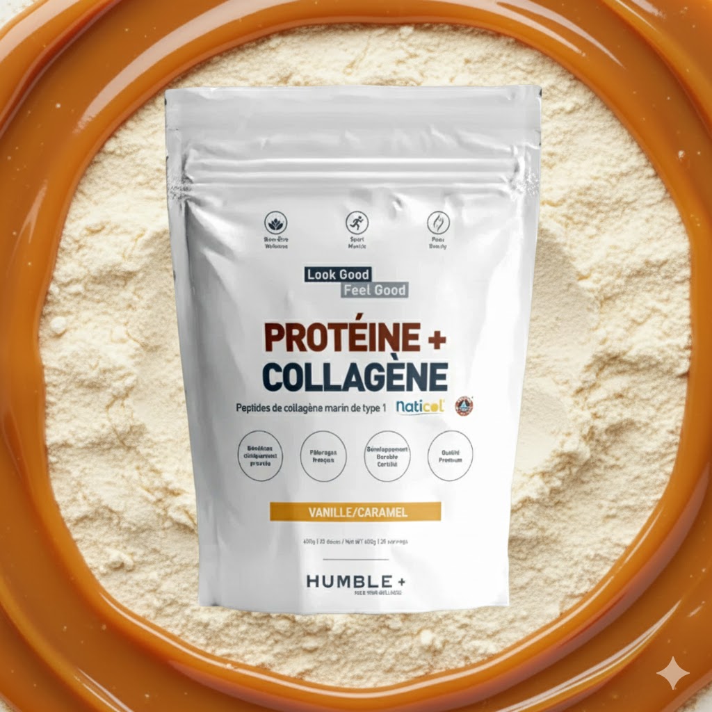 Protéine + Peptides de Collagène Marin - saveur Vanille/Caramel - Humble+