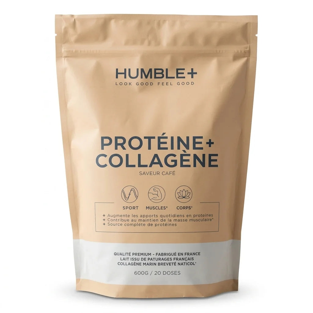 Humble+ Protéine Peptides Collagène Marin Type 1 saveur Café 600g