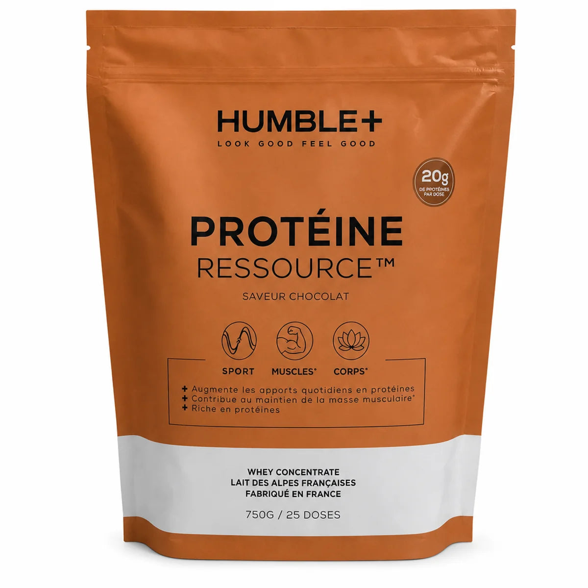 Protéine Ressource Chocolat Humble+ - Poudre protéinée 750g saveur chocolat