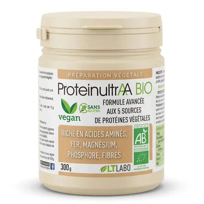 ProteinultrAA végétale bio 300g sans gluten LT Labo pot crème label certifié AB