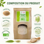 Psyllium Blond bio 250g Graine Sauvage - sachet kraft avec composition et fibres solubles