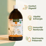 Bouteille Pur Jus d'aloe vera bio Naturaloé 1L avec bénéfices : confort digestif, vitalité, immunité, nutriments