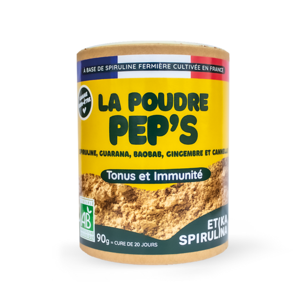 Poudre Pep's bio ETIKA SPIRULINA avec spiruline et super aliments