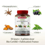 Quatuor Bio Articulation 150 gélules Superdiet avec ingrédients harpagophytum cassis curcuma ortie