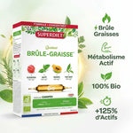 Superdiet Quatuor Brûle Graisse Bio 20 ampoules avec guarana maté papaye thé vert