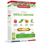 Superdiet Quatuor Brûle Graisse Bio 20 ampoules - boîte produit avec certification AB et ingrédients naturels
