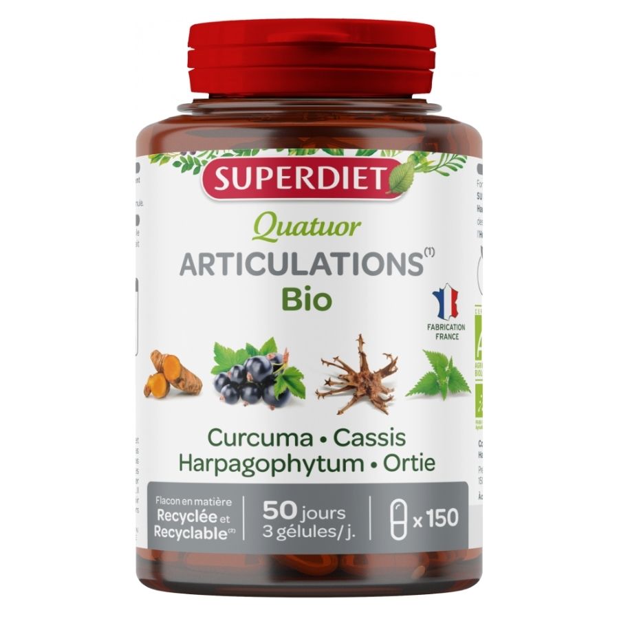 Une boite de Quatuor Bio Articulation de 150 Gélules de la marque Superdiet 