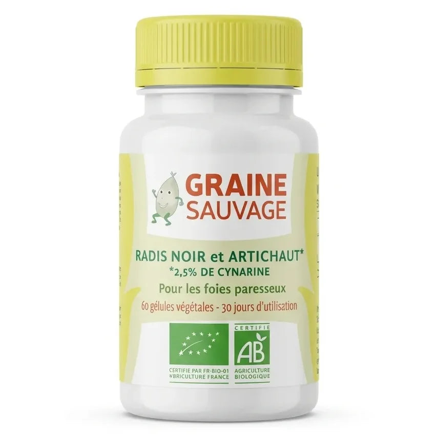 Gélules Radis noir & Artichaut bio Graine sauvage - flacon 60 gélules