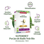 Radis Noir Bio Superdiet 20 ampoules - détoxification, soutien hépatique et vitalité naturelle