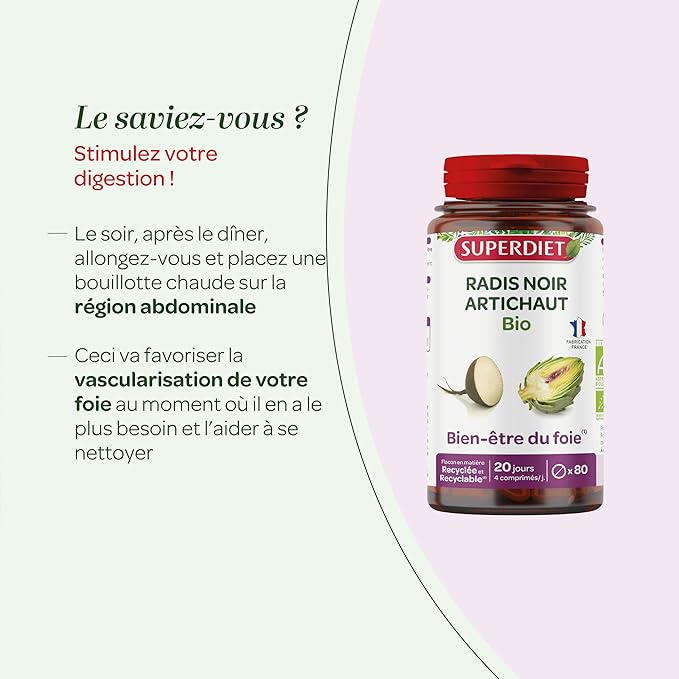 Quand consommer les comprimés de Radis Noir & Artichaut Bio Superdiet