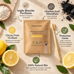 Recharge dentifrice argile blanche charbon citron Comme Avant avec citrons frais et charbon actif