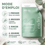 Dentifrice Endro Blancheur Menthe Glaciale 350g avec mode d'emploi et résultats en 2 semaines