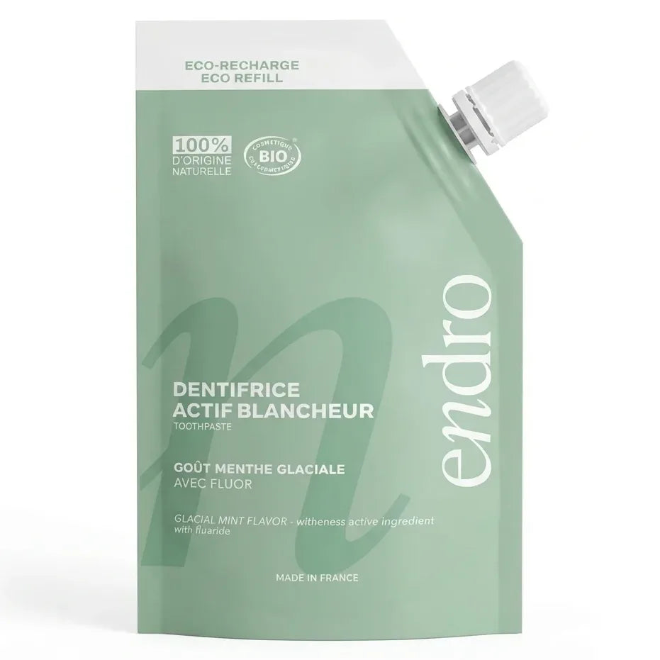 Recharge dentifrice Endro blancheur menthe glaciale 350g bio packaging