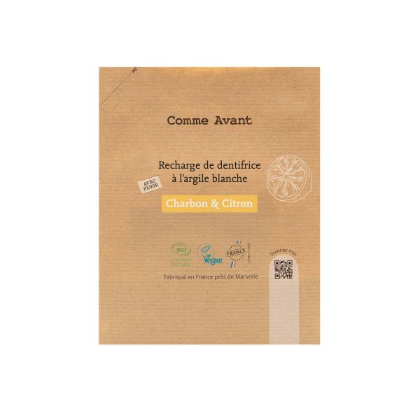Une recharge de dentifrice à l’argile blanche de 180 ml de la marque Comme Avant