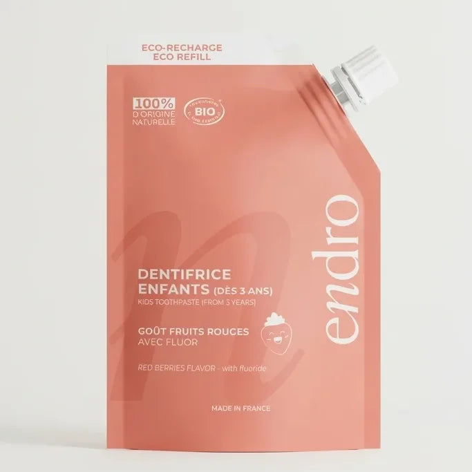 Recharge dentifrice fruits rouges 350g Endro - Pouch bio certifiée