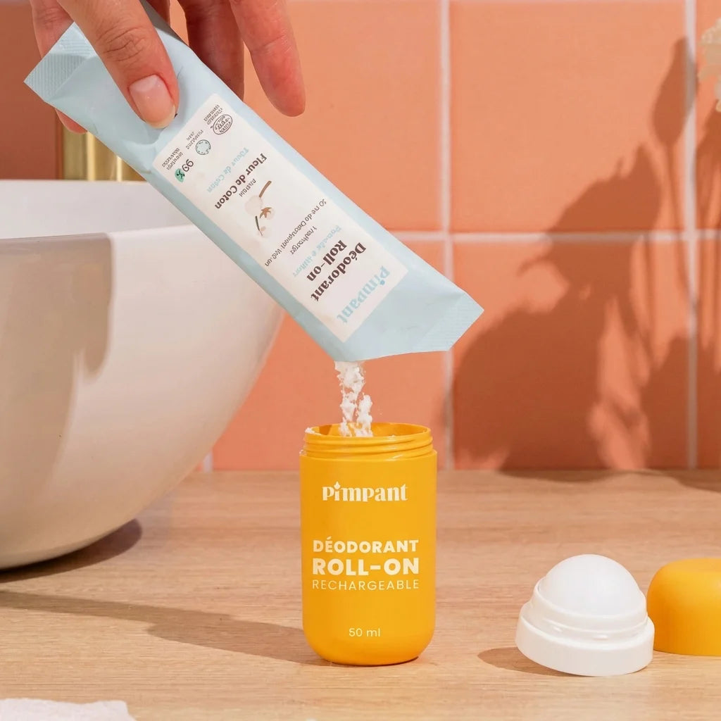 Recharge déodorant poudre Pimpant fleur de coton, format économique et écologique