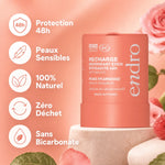 Recharge déodorant stick rose-framboise Endro naturel 48h peaux sensibles zéro déchet