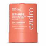 Recharge déodorant stick rose-framboise Endro en packaging coral-pink sur fond blanc