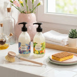 Bouteille avec liquide vaisselle Pimpant 25g en stick écologique avec accessoires salle de bain