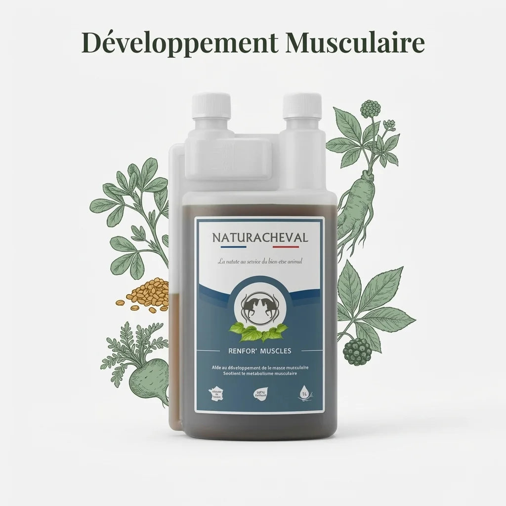 Flacon Renfor'Muscles Cheval 1L Naturacheval - Supplément musculaire équin liquide