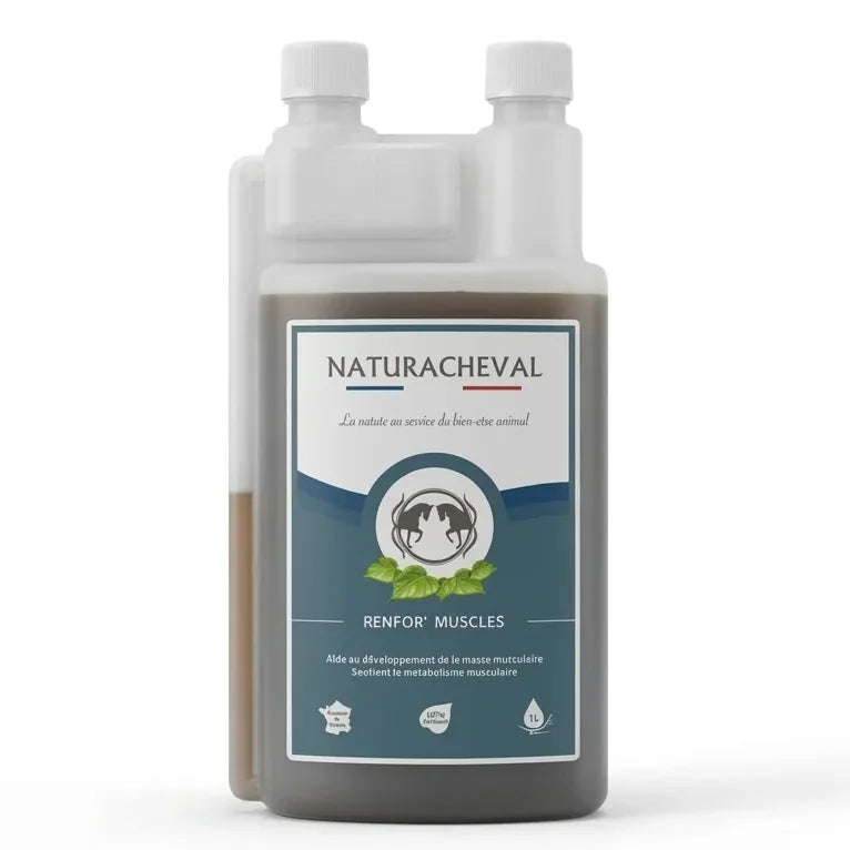 Flacon 1L Renfor'Muscles Cheval Naturacheval pour développement musculaire équin