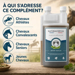 Renfor'Muscles Cheval Naturacheval complément musculaire pour chevaux athlètes, seniors et convalescents
