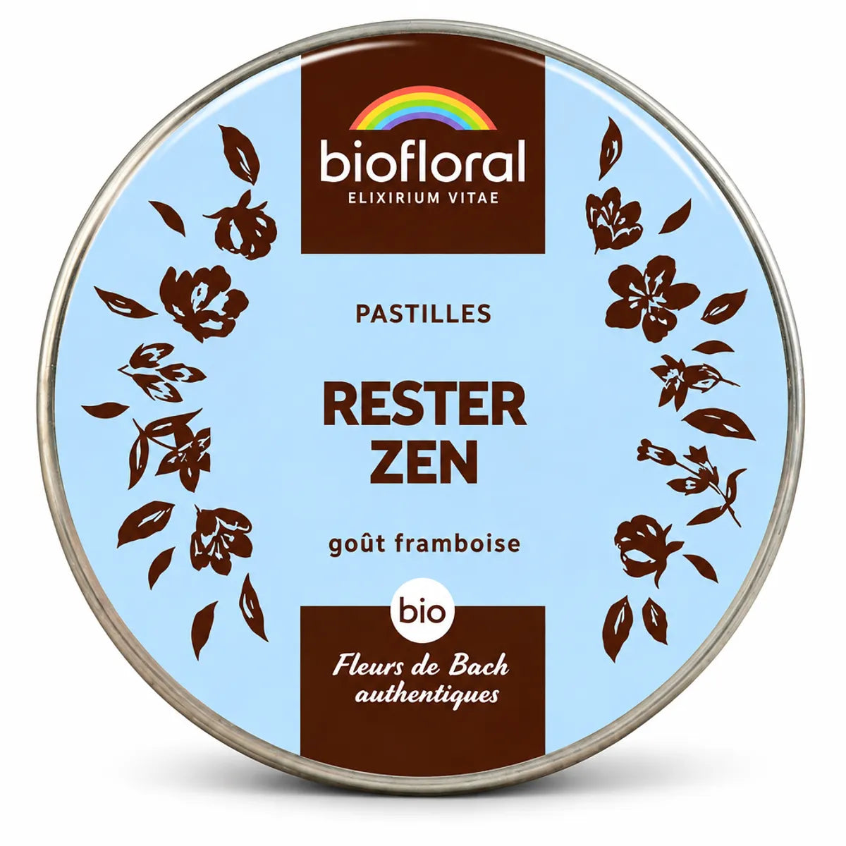 Pastilles Rester Zen Biofloral en boîte métallique - Fleurs de Bach bio pour relaxation naturelle