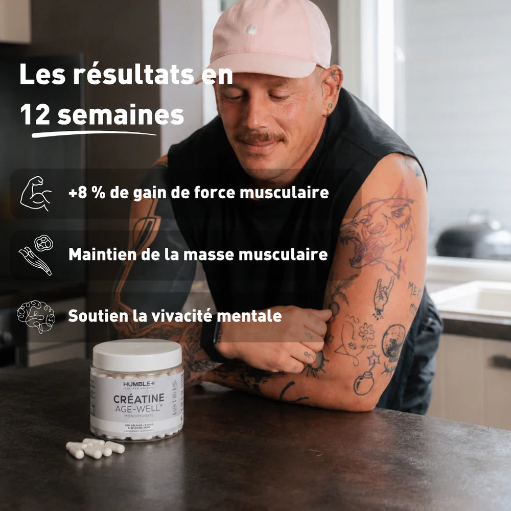 Résultats de la créatine Age-Well Humble + en gélules