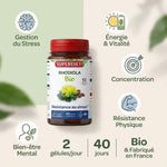 Rhodiola Bio Superdiet 80 gélules avec bénéfices : stress, énergie, concentration et bien-être mental