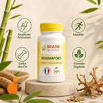 Rhumafort 90 gélules Graine Sauvage avec icônes souplesse articulaire, mobilité, santé os et formule végétale