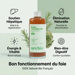Rituel Foie Détox Bio Archie - Bouteille avec 4 bénéfices : soutien hépatique, détox naturelle, énergie et bien-être digestif