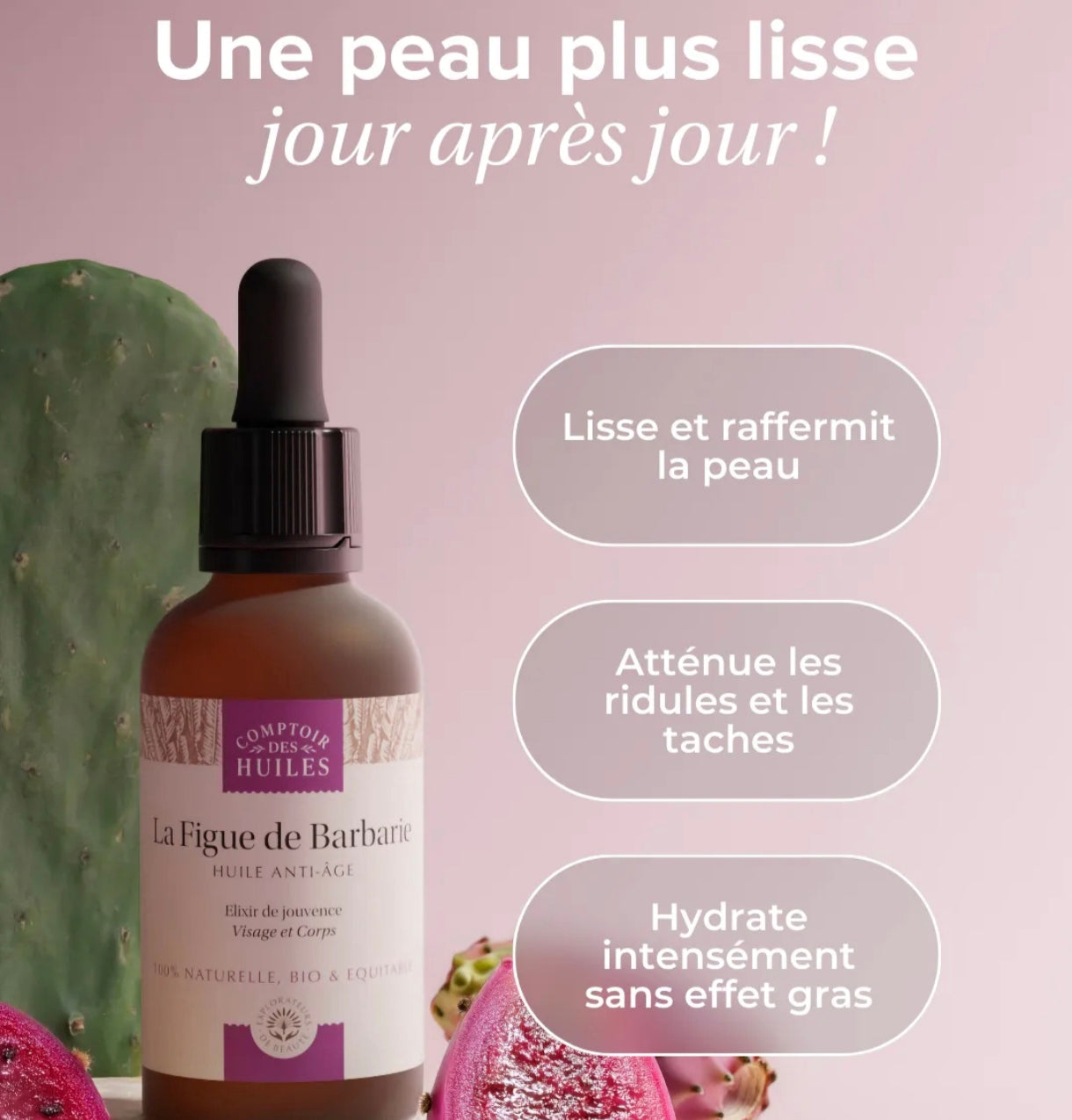 Les bienfaits sur la peau de l'huile de pépins de figue de barbarie comptoir des huiles
