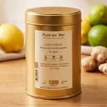 Boîte de thé Rooibos Cap Citron bio Place des Thés sur surface bois