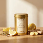 Rooibos Cap Citron Bio Place des Thés avec citron frais et gingembre sur bois
