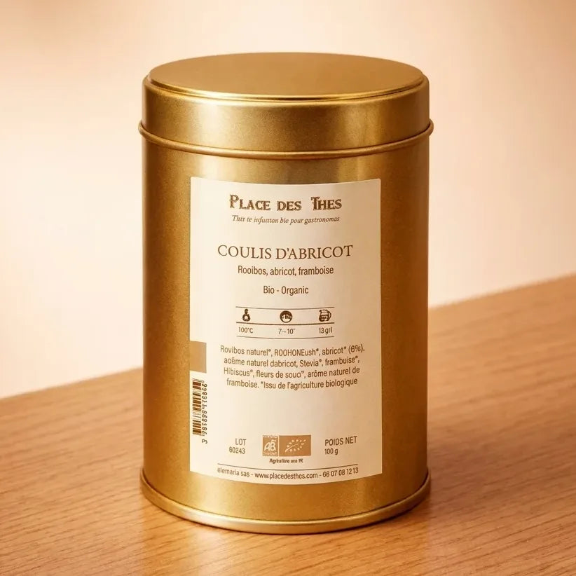Rooibos Coulis D'Abricot Bio 100g Place des Thés boîte dorée premium