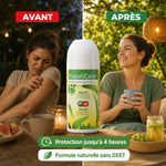 Roll-on MoustiCare 50ml avant après comparaison protection moustiques 4h formule naturelle