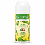 Roll-on anti-moustique MoustiCare 50ml bio avec protection 4h sur fond blanc