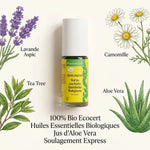 Roll-on après piqûres MoustiCare 5ml bio avec huiles essentielles et aloe vera sur fond blanc