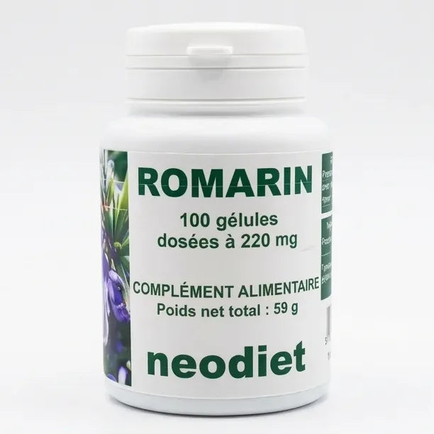 Flacon Romarin Neodiet 100 gélules 220mg complément alimentaire