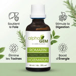 Romarin Alphagem 50ml avec bénéfices : foie, digestion, détoxification et énergie