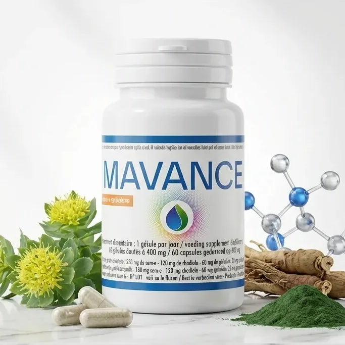 Samavance complément stress et fatigue avec ingrédients naturels rhodiola et spiruline