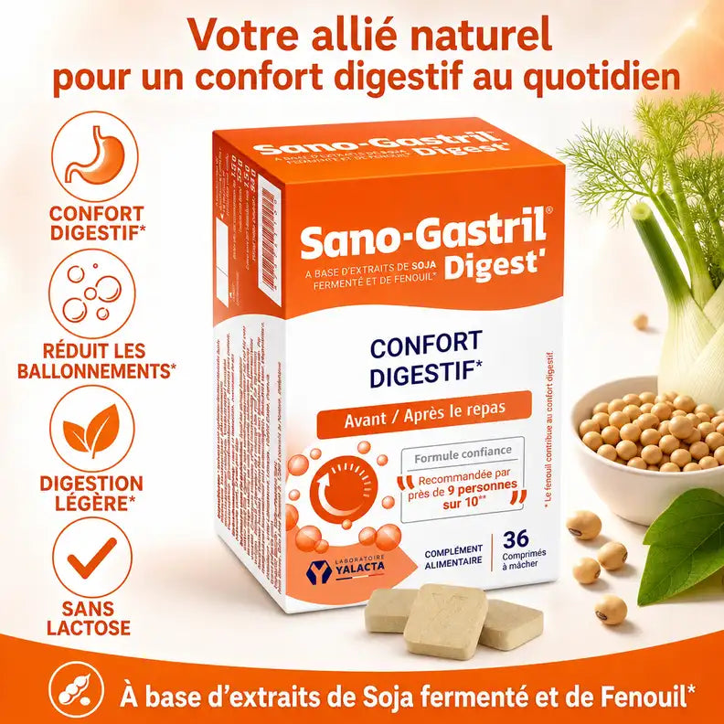 Sano-Gastril Digest 36 comprimés - Confort digestif, réduit ballonnements, sans lactose