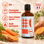 Sauce piquante bio Frenchie Chiki Bam 100 mL, intensité 4/10, fermentée naturellement, sans vinaigre ajouté, fabriquée en France
