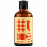 Sauce piquante bio Chiki Bam Frenchie-X 100 mL, intensité 7/10, flacon en verre ambré à capsule noire