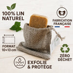 Sauve savon lin 10x13 cm Angie Be Green - pochette écologique zéro déchet fabrication française