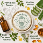 Savon à barbe peau sensible avec aloe vera, neem et vitamine E - 80g