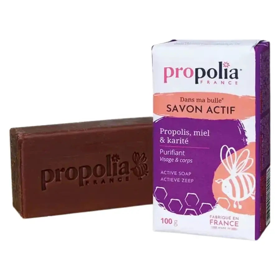 Savon actif solide propolis, miel et karité de 100g de la marque Propolia