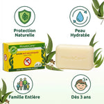 Savon anti-moustiques bio MoustiCare 100g avec bénéfices naturels et protection famille dès 3 ans