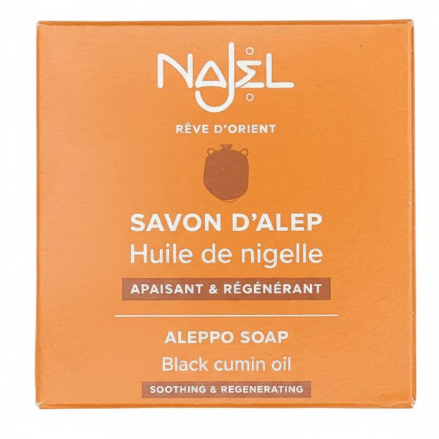 Un savon d'alep à l'huile de nigelle de la marque Najel