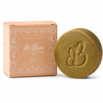 Savon d'Alep parfumé Musc Al Bara vert olive avec boîte décorée motifs arabes